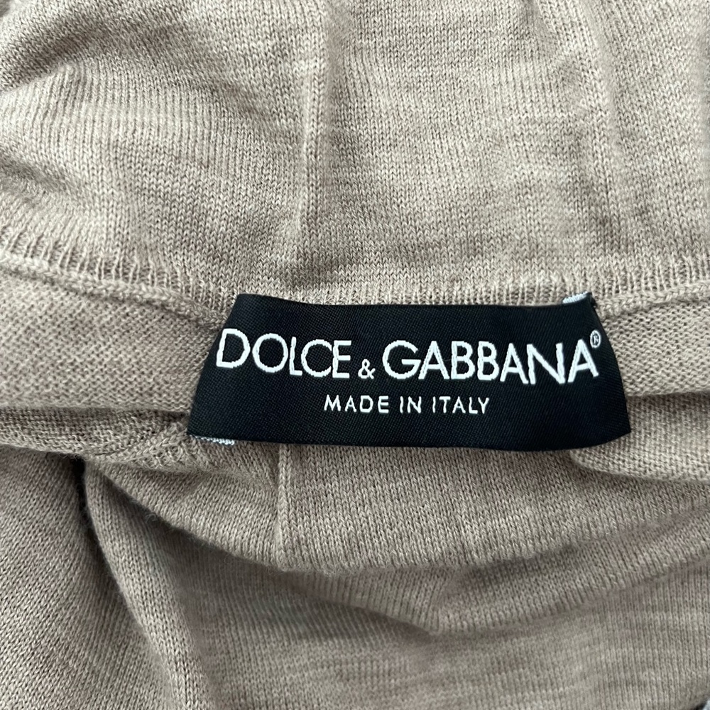 Dolce & Gabbana 100% Virgin Wool Beige Turtleneck Sweater With Ruffles Size 6 - Picture 5 of 8